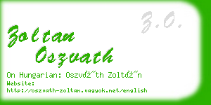 zoltan oszvath business card